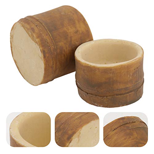 POPETPOP 2Pcs Alimentadores de Bambu Bacia Bacias de Água Para Animais de Estimação para Aranha Tart