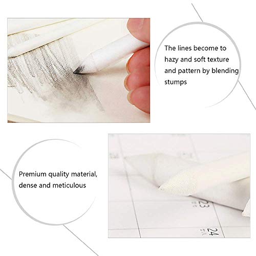 Artist Blending Stump Pencil Drawing Blending Stick Smudging Stump Art Smudger Drawing Pastel Smudger Tortillon Stump Paper Stump Blending Charcoal Art Blenders Pencil Graphite Pencils 2 Sets 12Pcs #TOP2