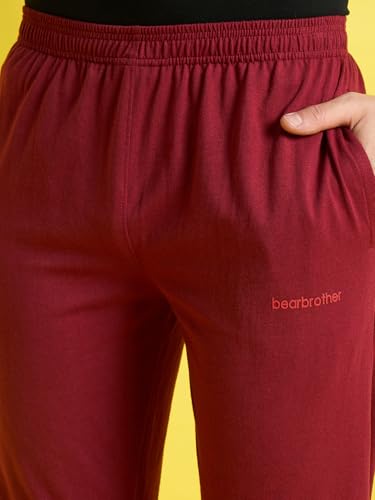 Image of bearbrother Men's Regular Fit Solid Trackpants