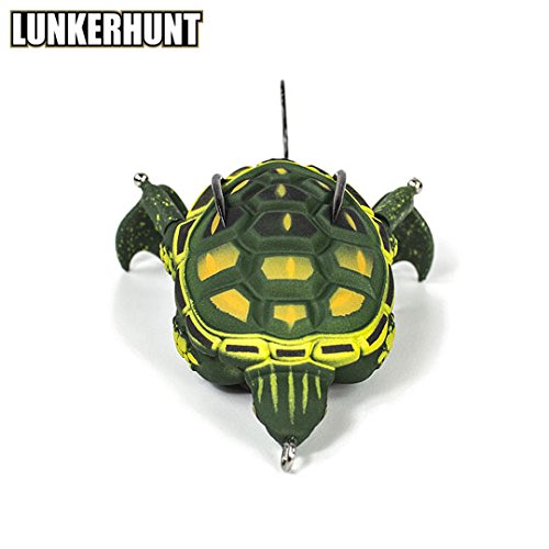 LUNKERHUNT Topwater Fishing Lures Kit (3-Pack) for Bass, Trout | 1 Turtle Lure, 1 Frog Lure, 1 Sunfish Prop Lure | Freshwater Fishing Bait for Pike, Soft Hollow Body, Weedless Hooks