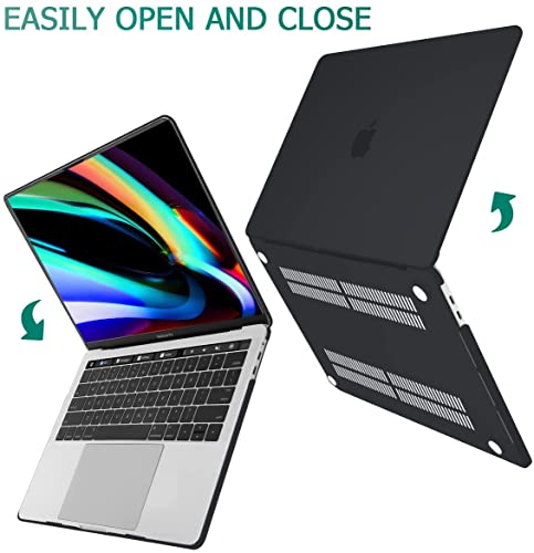 Image of Enthopia MacBook Pro 13 Inch Case (Release 2016 2017 2018 Version - A1989 & A1706 & A1708) (with or Without Touch Bar), Plastic Hard Case & Keyboard Cover and Dust Plug (Jet Black)