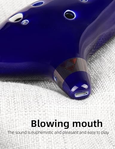 Mr.Power 12 Holes Ocarina Alto C Flute Occarina Taps Blue Ceramic/Clay Stl Orcarina Inspired Of Time With Bag And Song Book thumb #6