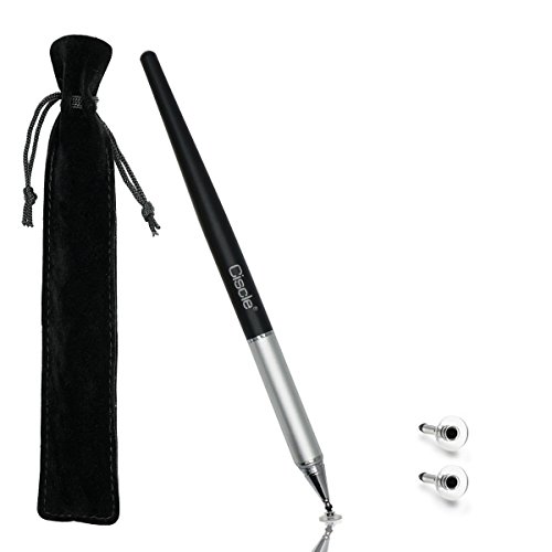 Ciscle Stilo Disco 1 Pacco Preciso Disco Stilo con 2 Punte di Ricambio Disco per Touch Screen Compacitivo iPads, Tablets, iPhones, Samsung Galaxy Note /Tab e Più (Nero)
