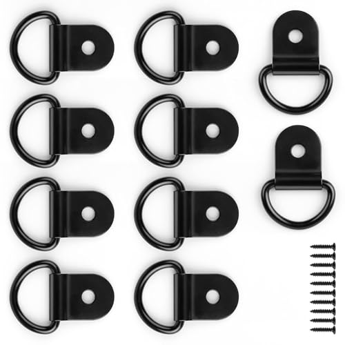 0XBIT 10 pièces Anneaux D'Arrimage à Anneau en D, Anneaux D'arrimage pour Remorque, Crochet Arrimage, Capacité de Charge 100 kg, pour Remorques, Matériel de Camping, Voitures, Camions