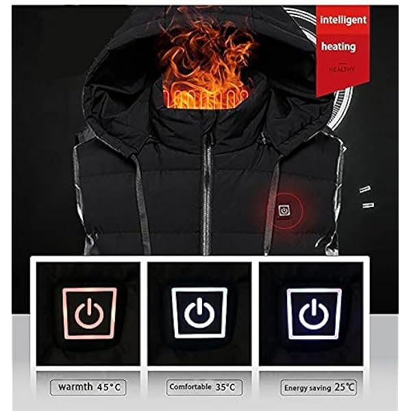 SKYWPOJU Verwarmd vest Unisex elektrische warme gilet lichtgewicht elektrische jas verwarmde kleding power bank niet inbegrepen