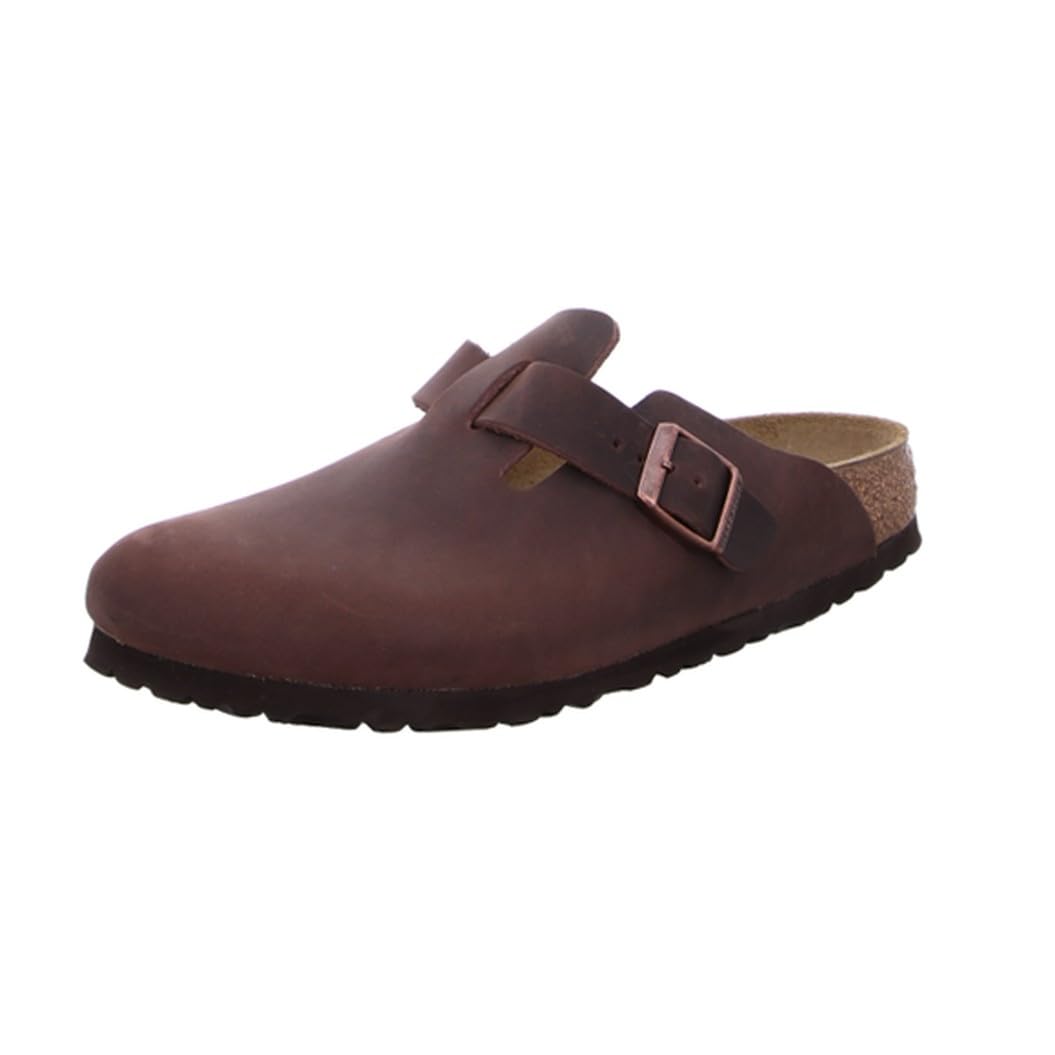 Birkenstock Boston Women's Brown Oiled Nubuck Leather Unisex Clogs - Habana - Size 7/D