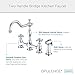 Gerber Opulence Bridge Kitchen Faucet with Side Spray – 2-Handle Farmhouse Sink Faucet, Traditional Style, Swivel Spout, Heavy-Duty Brass, 8-Inch Center, 4-Hole Deck Mount in Chrome