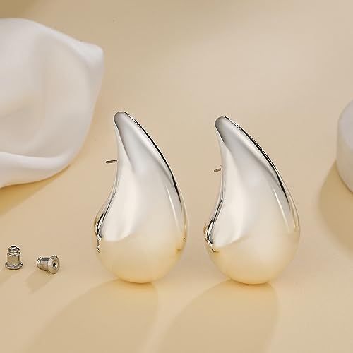 Extra Large Big Drop Earrings for Women, Oversized Chunky Gold Hoop Earrings Lightweight Hypoallergenic Gold Plated Earring Fashion Jewelry