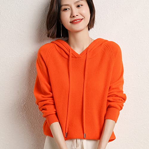 Pull lâche femme grande taille, sweat à capuche en maille stretch manches longues