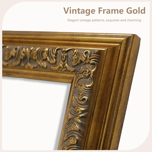Image of VIOLABBEY 8x10 Picture Frame Green, Vintage Frames Ornate without Mat | Antique Photo Frame, Wall Hanging or Tabletop Display, HD Plexiglass, Wall Decor