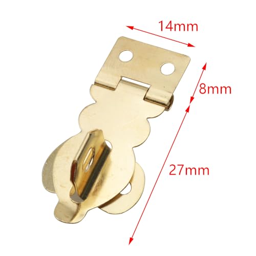 Image of TAODAN 6PCS Solid Brass Padlock Hasp with Screws 27x19mm Mini Decorative Hasp Handbag Buckle Locking Clasp for Vintage Wooden Boxes Heavy Duty Wooden Boxes Jewelry Gift Boxes Tool Boxes
