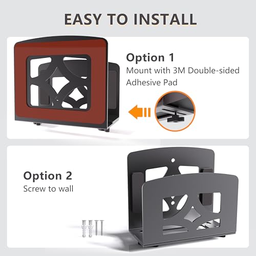 Adjustable Small Device Wall Mount or VESA Mount Behind Monitor, Cable Box Holder, Wifi Router Stand, Modems Mount Rack, for Streaming Media Player/Switch/WII/Power/Mini pc/mac Mini/OptiPlex MFF etc