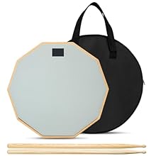 [Silent Training] Experience professional-quality practice with our 8mm dual-textured gum rubber pad, delivering 90% acoustic rebound on the textured side for rudiment mastery and 20dB noise reduction on the smooth side for late-night sessions. Perfe...