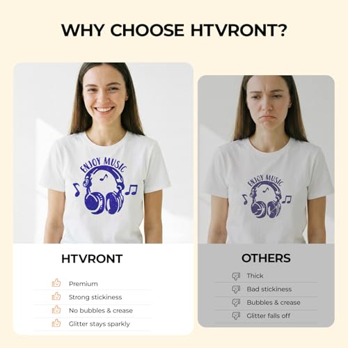 Image of HTVRONT Royal Blue Glitter HTV Heat Transfer Vinyl - 12 inch x 10ft Royal Blue Glitter Iron on Vinyl for Shirts, Glitter HTV Vinyl Rolls for Heat Transfer Design