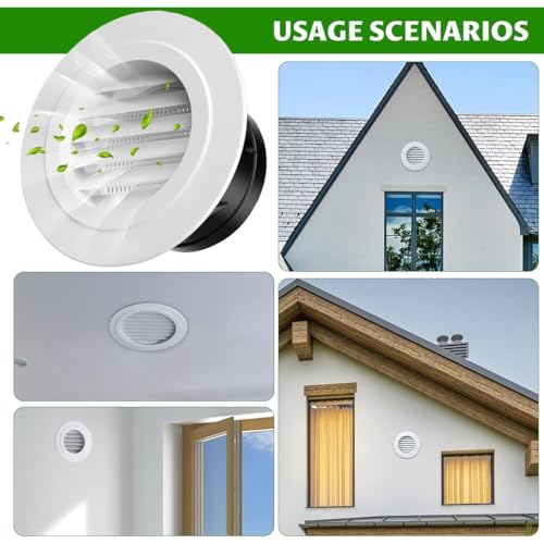 Image of HASTHIP Air Vent Cover 3.93 Inch Cowl Grille with Fly Screen Durable Use