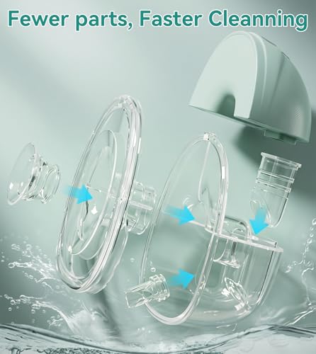 Image of NCVI Wearable Breast Pump Hands Free, Portable Electric Breastfeeding Pump with 1400mAh Battery, Quiet Operation, Smart LED Display, 4 Modes & 9 Levels, 19 /21 /24mm Flanges, 2 Pack