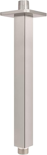 Miniatura 16 de NearMoon Brazo de ducha montado en el techo con brida, conexión universal 1/2 NPT brazo de ducha cuadrado recto para cabezal de ducha de lluvia