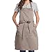 Bighas Verstellbare Schürze mit langen Bändern, für Damen und Herren, Braun, Größe XL