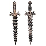 SUNNYHILL 2 Pcs Toy Sword Dagger Knife with Sheath Fake Knife Prop Knife Not Sharp Cosplay Sword Cool Knife 12.5 Inches (Bronze)