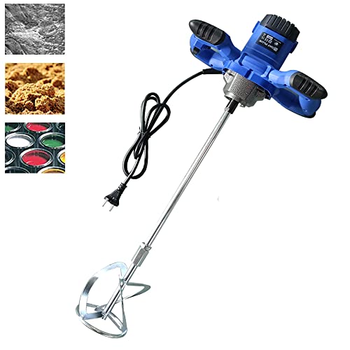 Malaxeur Mortier Colle, 2600W Mélangeur Électrique Professionnel à 6 Vitesses, M14 Barre Spirale Chromée, Agitateur Malaxeur pour la Peinture, Mortier,...