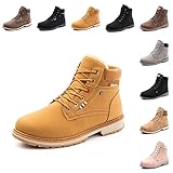 Botines Ligeras y Cómodas：La plantilla está acolchada, con suela removible si quieres reemplazarla tú mismo. Adecuado para pies anchos y frágiles. Un placer cuando el invierno está en la cita.