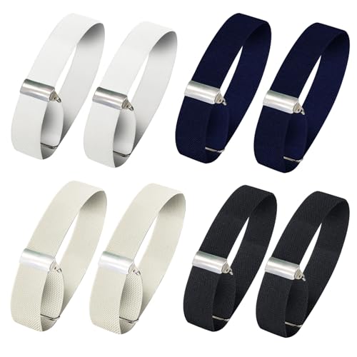 Clip Yeah Ärmelhalter Herren (4 Paar / 8pcs) Ärmelhalter Damen Verstellbar Hemdhalter Elastisch Sleeve Holders Anti Rutsch-bänder für Hemdärmel zum Fixiert Ärmel Breite 2 5cm Set 3