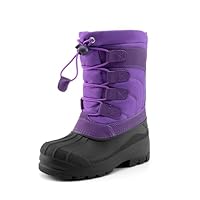 DREAM PAIRS Boys Girls Snow Boots Waterproof Outdoor Warm Cozy Anti-Slip Mid Calf Faux Fur Lining Winter Shoes for Little/Big Kids,Size 3 Little Kid,Purple,KNORTH