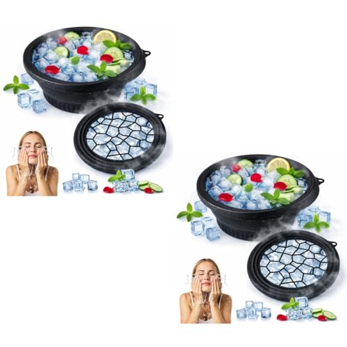 Image of Ice Face Bowl for Dip - Silicone Dipping Facial Bucket, Foldable Dunk Water Bath for Skincare (2)