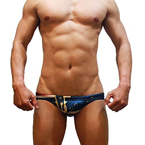 Neptune Scepter Men Sexy Contour Pouch, Low Rise, Swimming Briefs - National Flag