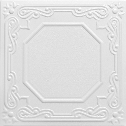 A La Maison Ceilings R32C Topkapi Palace Foam Glue-Up Ceiling Tile (384 Sq. Ft./Case), Pack Of 144, Plain White #TOP26