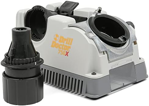 Drill Doctor DD750X 750X Drill Bit Sharpener for High-Speed Steel, Masonry, Carbide, Cobalt & Tin-coated Drill Bits with Adjustable Angles from 115° to 140°, Sharpens 3/32 – 3/4" Drill Bits gray/black