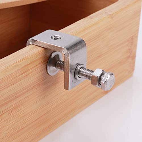 EXLECO 10er C Klemme Edelstahl C Zwingen Schraubklemme Trägerklemme Fixierzange Tischklemme Trägerklammer Befestigungs Klemme für Holzarbeiten Schweißen Tischlerei 0-25mm Einstellbar Kieferöffnungen