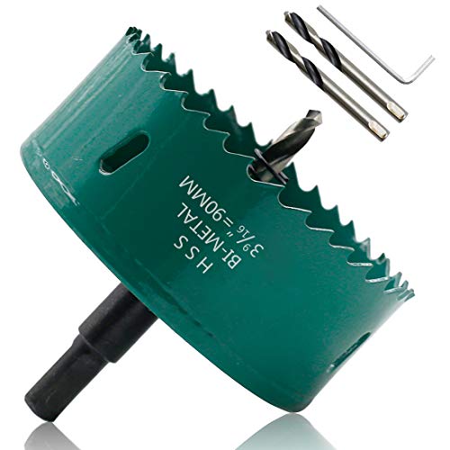 Image of 90mm /3.5 inch Hole Saw BI-Metal Heavy Duty Hole Cutter for Wood Cornhole Boards, Wood, Plastic, Drywall and Metal Sheet