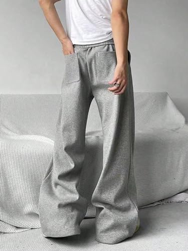 COZYEASE Men's Sweatpants Athletic Drawstring Waist Wide Leg Sweatpants Casual Baggy Pants with Pockets2
