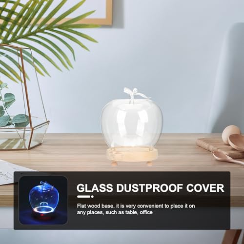 Cubierta de vidrio Alipis con base creativa para manzana luminosa navideña 7