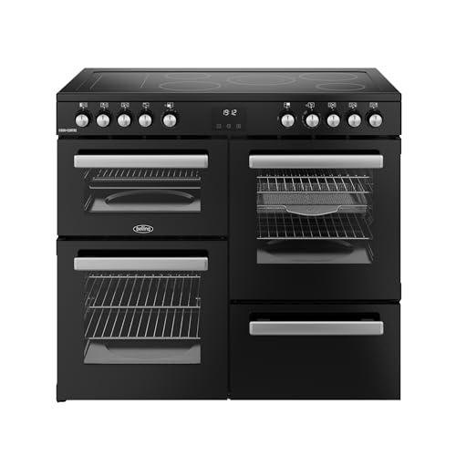 Belling Cookcentre 100E 100cm Electric Range Cooker with Ceramic Hob - Black - A/A Rated