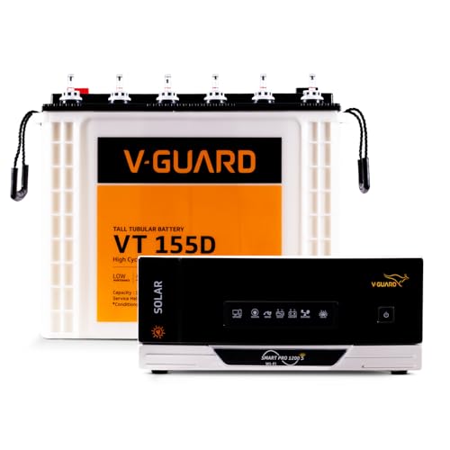 V-Guard Solar Inverter & Battery Combo (1200 s IoT Sine Solar Inverter with Tall Tubular 150Ah Battery) for Home, Office & Shops view 1