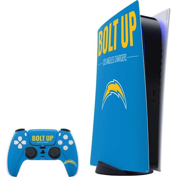 Skinit Decal Gaming Skin Compatible with PS5 Digital Edition Bundle - Officially Licensed NFL Los Angeles Chargers Team Motto Design