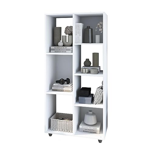 Estante Livreiro p Livros Armário Organizador Branco com Prateleiras para Livros Sala Escritório Mul
