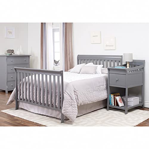 Sorelle Furniture Princeton Elite Crib And Changer Classic -In- Convertible Diaper Changing Table Made Of Pine Wood Non-Toxic Wooden Baby Bed Toddler Childs Daybed Full-Size Nursery - Weathered Grey #TOP6