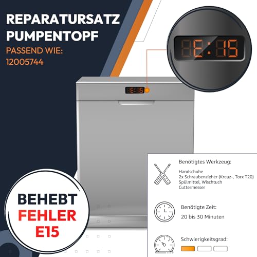 Kenekos - 2x Reparatursatz Pumpentopf Dichtung 12005744 - Ø 182mm für Spülmaschine Pumpentopf-Dichtung Siеmens Bosch Neff Pumpensumpfdichtung Siеmens Geschirrspüler Ersatzteile bei Fehler E15