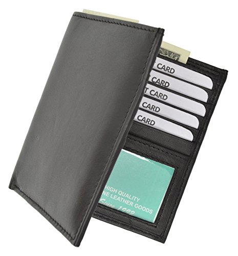 Marshal Men's Genuine Leather European Bifold Wallet Slim Hipster 2 Windows Bk #TOP1