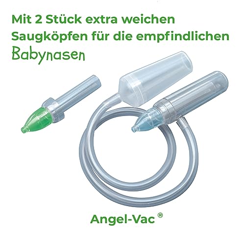 Nasensauger Angel-Vac für Babys mit 2 zusätzlichen weichen Saugköpfen