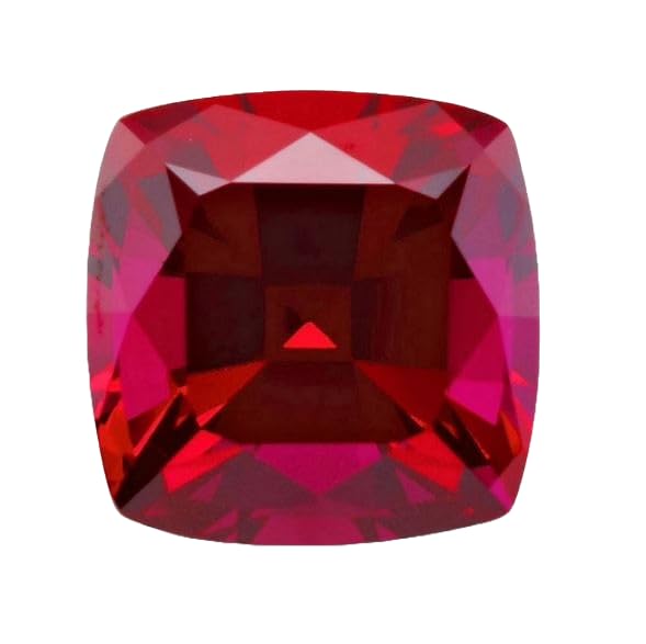 Rubis de laboratoire coussin 8mm pour créer vos bagues et pendentifs personnalisés à la maison