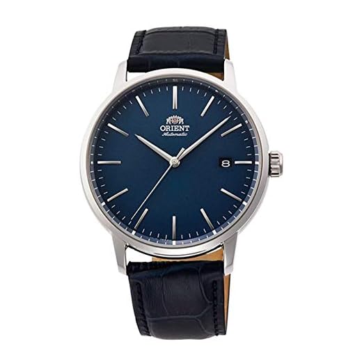 Orient RA-AC0E04L Men's Maestro Leather Band Minimalist Blue Dial Automatic Watch