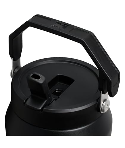 Image of Stanley IceFlow 2.0 Flip Straw Jug with Handle 64 oz | Twist On Lid and Flip Up Straw | Leakproof for Travel and Sports | Insulated Stainless Steel | BPA-Free | Black 2.0