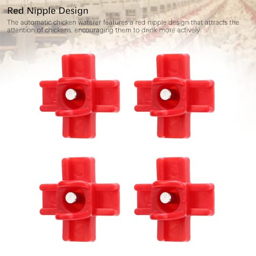 Masyrt 40 peças de irrigador automático de mamilo para aves domésticas com broca para alimentadores