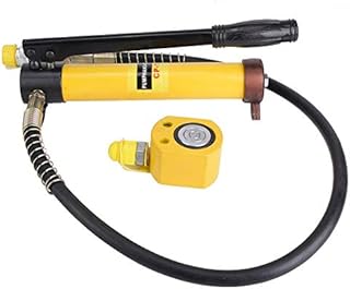 Hydraulic Jack, Ultra-Thin 10T Hydraulic Jack+Manual Hydraulic Pump Stoke 11mm Mini Protable Hydraulic Cylinder Car Lifting Jack Long Handle Hand Operated Pump for Car Repairing and Construction Work