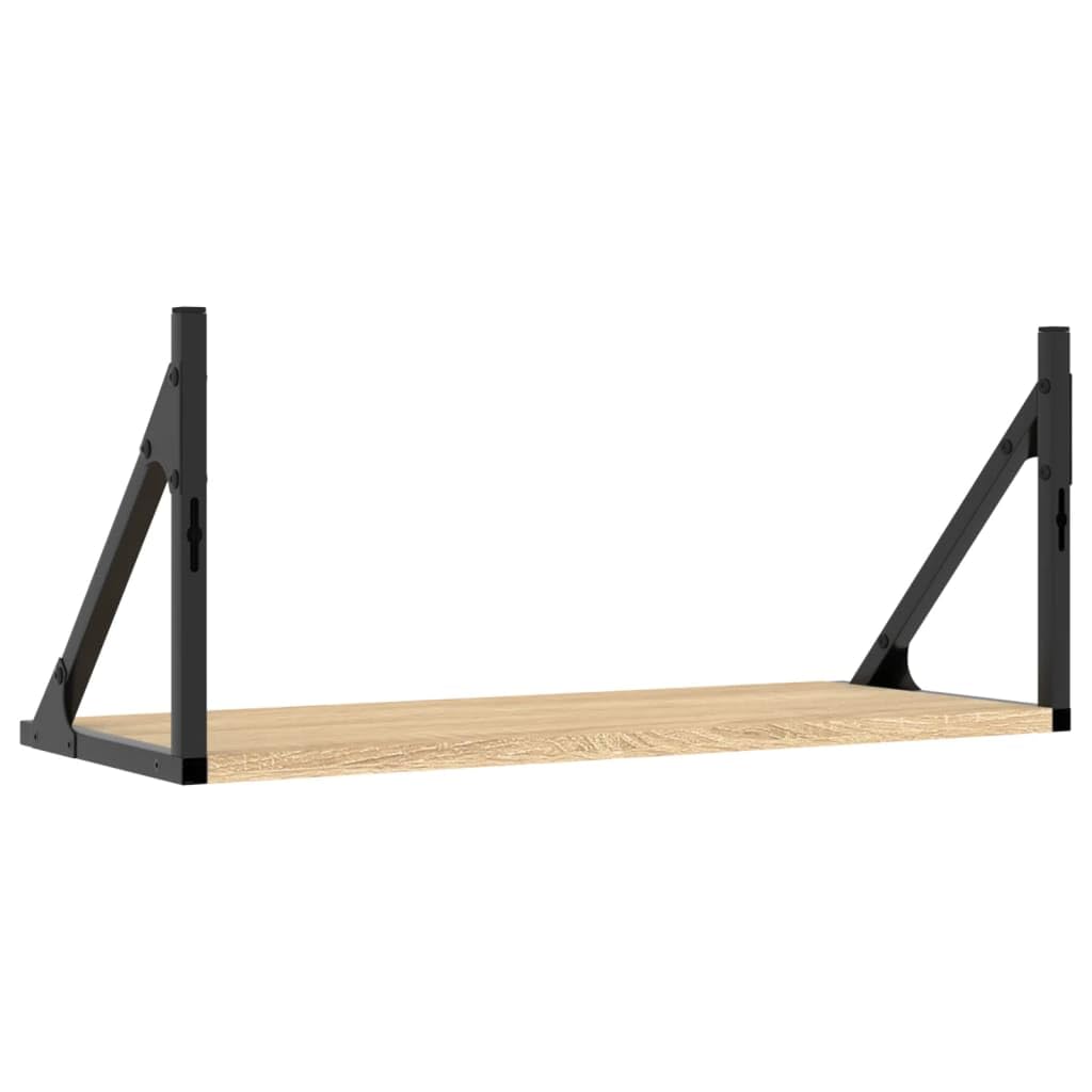 vidaXL Mensole Parete 2pz Rovere Sonoma 60x25x25,5cm Legno Multistrato
