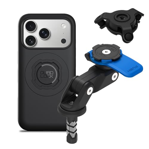 Quad Lock Fork Stem Motorcycle Phone Mount (V2) with MAG Phone Case and Vibration Dampener for iPhone 17 Pro